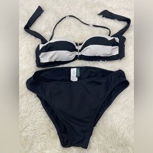 Ralph Lauren Black and White Bikini Classic Swimwear